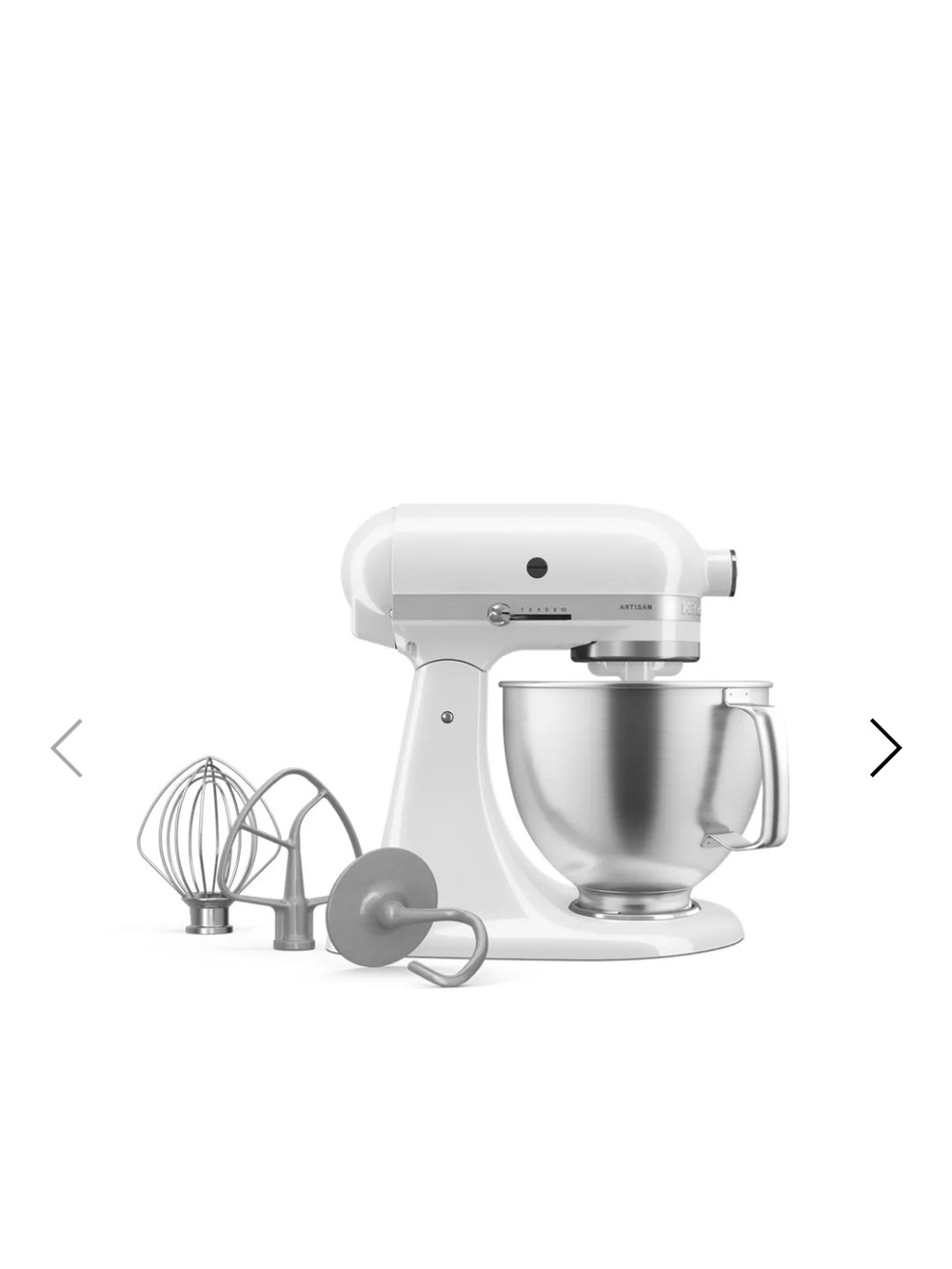 KitchenAid Stand Mixer in White with Stainless Steel Bowl